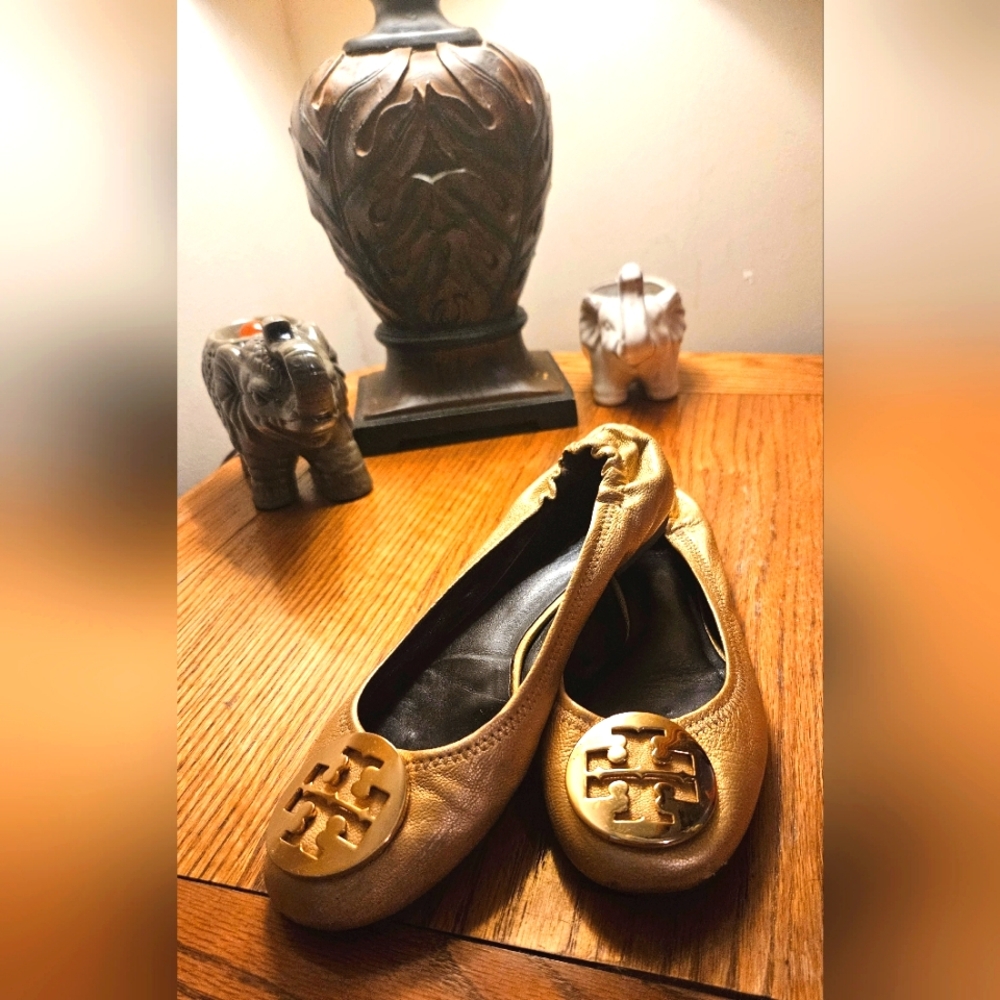 TORY BURCH Ballet Flats Gold, Size 6.5, Good Condition